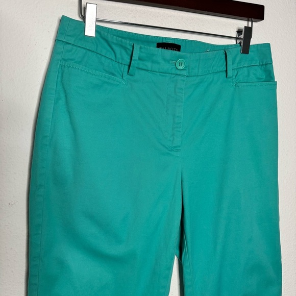 Talbots perfect skimmer slim legs cropped pants size 6 teal blue - Picture 3 of 10